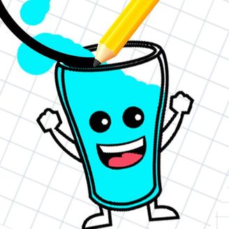 Happy Glass : Fill the Glass by Draw Lines