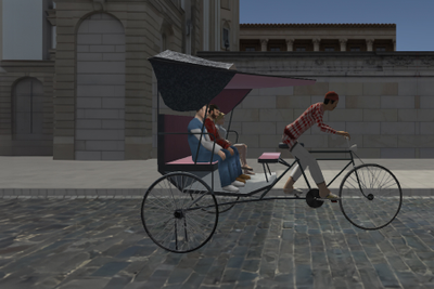 Tricycle rickshaw driver city simulator